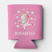 可愛いユニコーンガーリーバレリーナPInk Kids 缶クーラー (裏面)