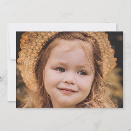 可愛いユニコーンガールの5歳の誕生日パーティー写真 招待状 (裏面)