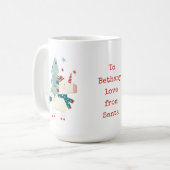 可愛いユニコーンツリースターチャイルドネームラブサンタ コーヒーマグカップ (正面左)