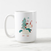 可愛いユニコーンツリースターチャイルドネームラブサンタ コーヒーマグカップ (左)