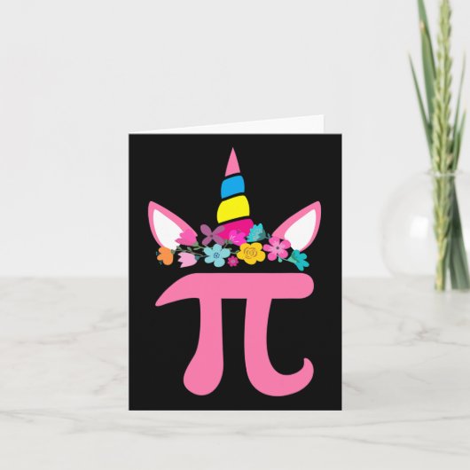 可愛いユニコーンパイ数学プンパイ日Math Scienceかわいい カード (正面)