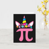 可愛いユニコーンパイ数学プンパイ日Math Scienceかわいい カード (黄色い花)