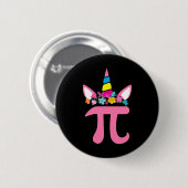 可愛いユニコーンパイ数学プンパイ日Math Scienceかわいい 缶バッジ (正面&裏面)