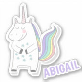 可愛いユニコーンパーソナライズされた – キッズシール シール (正面)