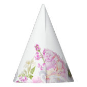 可愛いユニコーンピンクの誕生日パーティーWhimicalArtwork™ パーティーハット (裏面)