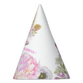 可愛いユニコーンピンクの誕生日パーティーWhimicalArtwork™ パーティーハット (右)