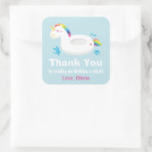 可愛いユニコーンプール浮き有難くステッカー スクエアシール (バッグ)