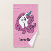 可愛いユニコーン名前をカスタムする&カラータオルセット バスタオルセット (ハンドタオル)