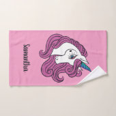 可愛いユニコーン名前をカスタムする&カラータオルセット バスタオルセット (ハンドタオル)