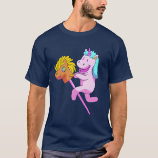 可愛いユニコーン棒馬ホビーホビーホーシング友人 Tシャツ