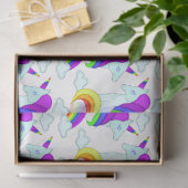 可愛いユニコーン虹のパターンのキッズルームのデコパージュ 薄葉紙 (ギフト)