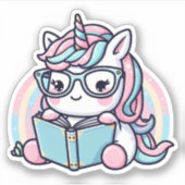 可愛いユニコーン読のカスタムカットのビニール シール (正面)