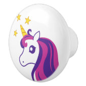 可愛いユニコーン馬の陶製のドアと引き出しノブ セラミックノブ (右)