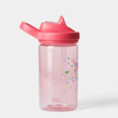 可愛いユニコーン – ラベパーソナライズされたンキッズ ウォーターボトル (右面)