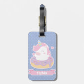 可愛いユニコーンinドーナツガールズラゲッジタグ ラゲッジタグ (裏面縦)