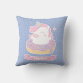 可愛いユニコーンinドーナツガールズルームデコールピロー クッション (裏面)