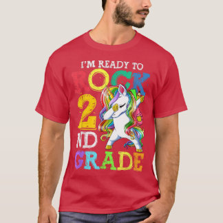 可愛いユニコーンReady To Rock 2年生のスクールサプリ Tシャツ