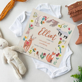 可愛いユニセックスウッドランド動物 サンキューカード