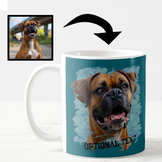 可愛いユニークターコイズボクサー犬パパ恋人の写真 コーヒーマグカップ