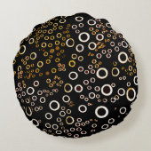 可愛いユニークバブルパターン ラウンドクッション (裏面)