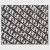 可愛いユニークヴィンテージブラウンホワイトジャワ族ろうけつ染め ラッピングペーパー (フラット)