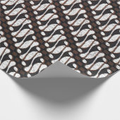 可愛いユニークヴィンテージブラウンホワイトジャワ族ろうけつ染め ラッピングペーパー (角)