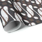 可愛いユニークヴィンテージブラウンホワイトジャワ族ろうけつ染め ラッピングペーパー (ロールコーナー)