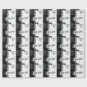 可愛いユニーク雪だるま白黒クリスマス ラッピングペーパー (フラット)