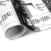 可愛いユニーク雪だるま白黒クリスマス ラッピングペーパー (ロールコーナー)