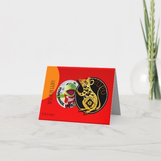 可愛いユーモアのあるラット紙カット2020小GC シーズンカード (正面)