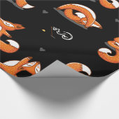 可愛いヨガおもしろいキツネ ラッピングペーパー (角)