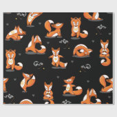 可愛いヨガおもしろいキツネ ラッピングペーパー (フラット)
