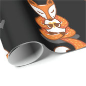 可愛いヨガおもしろいキツネ ラッピングペーパー (ロールコーナー)