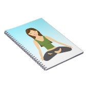 可愛いヨガガガールズインロータスポーズイラストレーション ノートブック (右側)