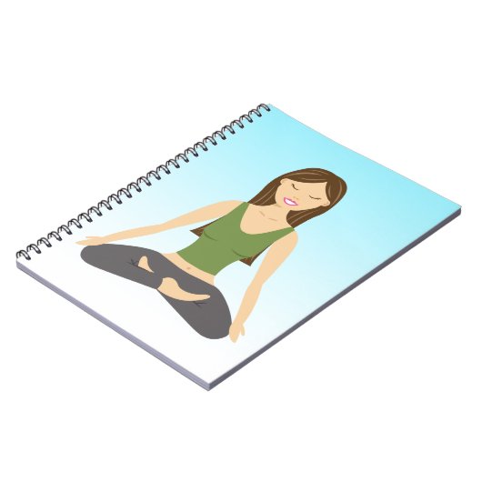 可愛いヨガガガールズインロータスポーズイラストレーション ノートブック (左側)