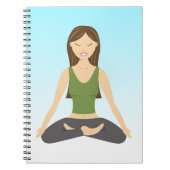 可愛いヨガガガールズインロータスポーズイラストレーション ノートブック (正面)
