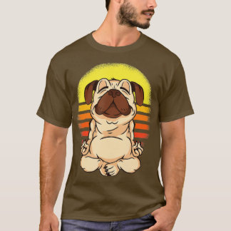 可愛いヨガパグドッグおもしろいパグラバーギフトママパパ私 Tシャツ