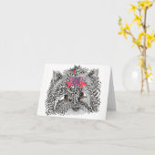 可愛いヨークカラフルシャー・テリアのグリーティングカード カード (黄色い花)