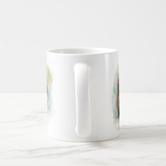 可愛いヨークシャーのテリア犬のデジタルアート コーヒーマグカップ (ハンドル)