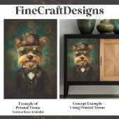 可愛いヨークシャーテリアゴーグルとハットグリーンF7デコペ 薄葉紙