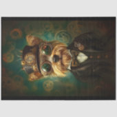 可愛いヨークシャーテリアゴーグルとハットグリーンF7デコペ 薄葉紙 (正面)