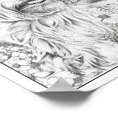 可愛いヨークシャーテリアドッグカラーリングポスター ポスター (角)