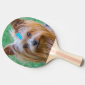 可愛いヨークシャーテリアドッグヘッド 卓球ラケット (横)