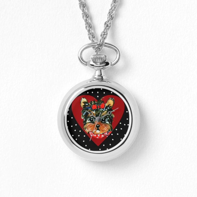 可愛いヨークシャーテリアポー 腕時計 (正面)