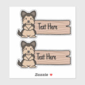 可愛いヨークシャーテリアラベル シール (シート)