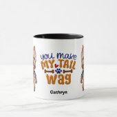 可愛いヨークシャーテリア私の尻尾を作る マグカップ (中央)