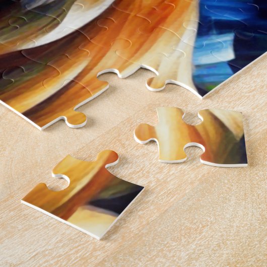 可愛いヨークシャー絵画テリア犬 ジグソーパズル (側面)