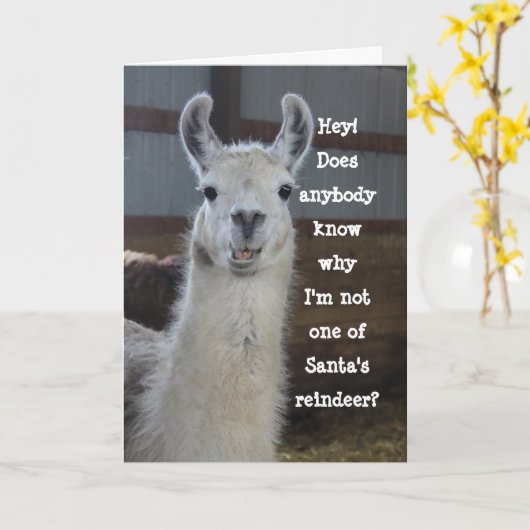 可愛いラおもしろいマユーモアのあるメリークリスマス カード (黄色い花)