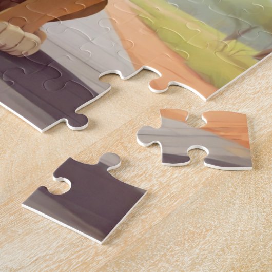 可愛いライオパーソナライズされたンキッズ ジグソーパズル (側面)