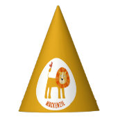 可愛いライオパーソナライズされたン パーティーハット (正面)